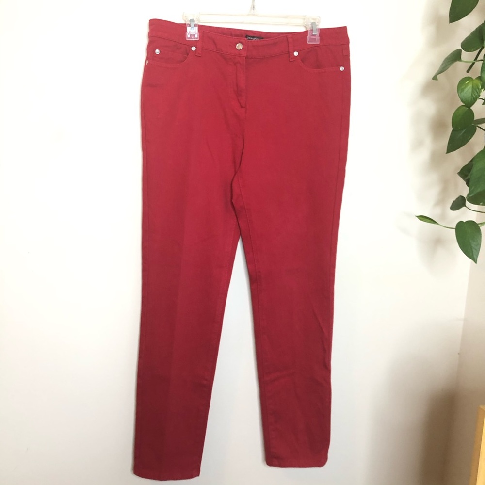 J McLaughlin Red Lexi 5 Pocket Jean Sz 12